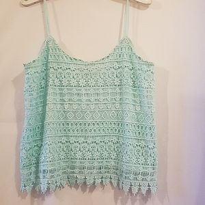 DIVIDED BY H&M LACE MINT TANK TOP